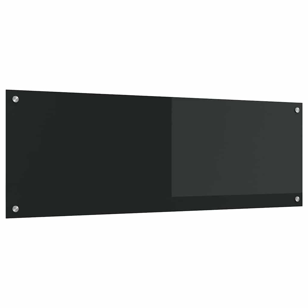 Kitchen Backsplash Black 120 x 40 x 0.6 cm Tempered Glass